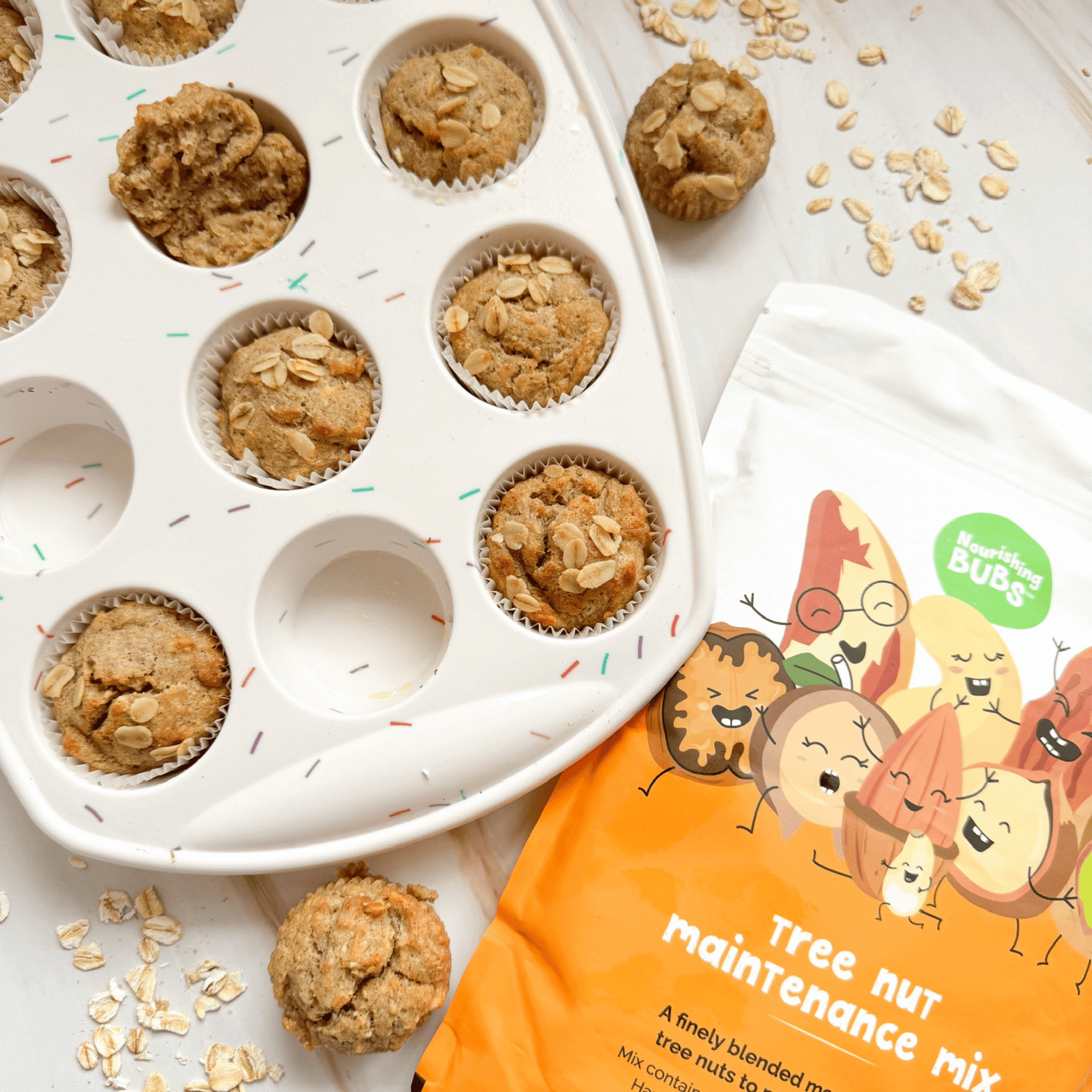 tree nut maintenance muffins for babies and toddlers