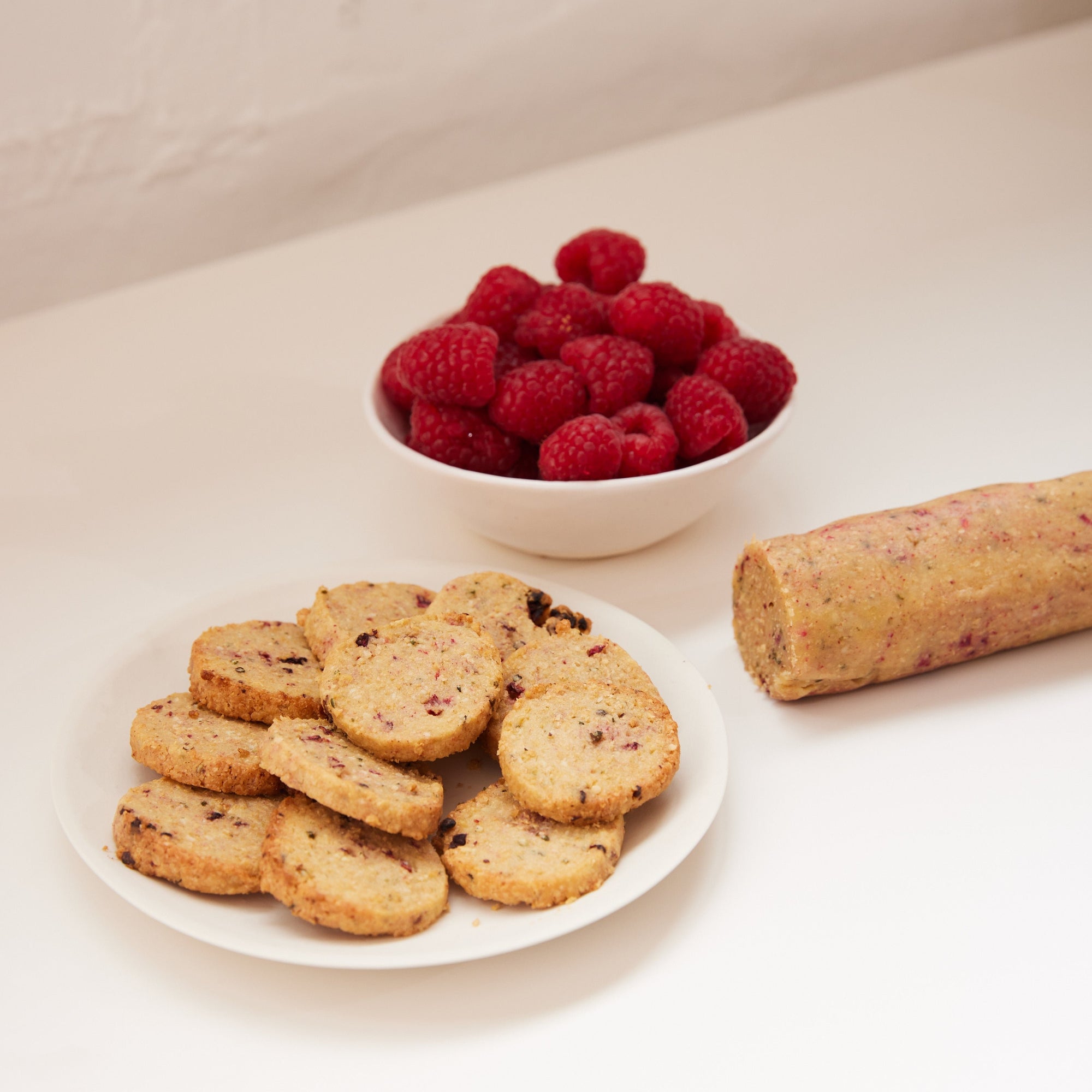 LIMITED EDITION Ready-to-Bake Wholefood Raspberry & Hemp Shortbread Log (300g)